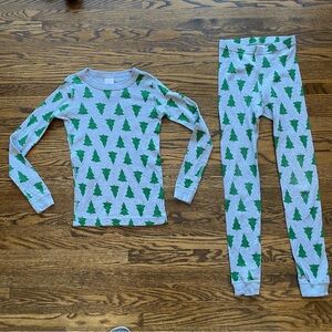 Long John Pajamas In Organic Cotton kids size 130 8 Tannenbaum Christmas trees